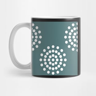 Pattern with white dots on seagreen background Mug